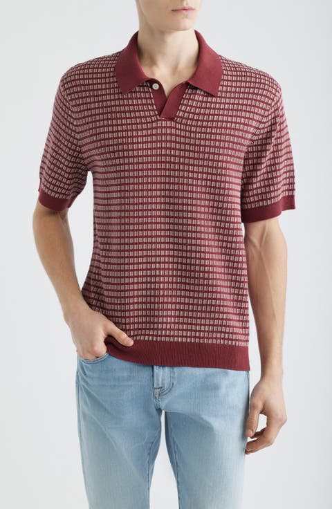 Jacquard Sweater Polo