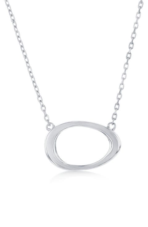 Open Oval Pendant Necklace