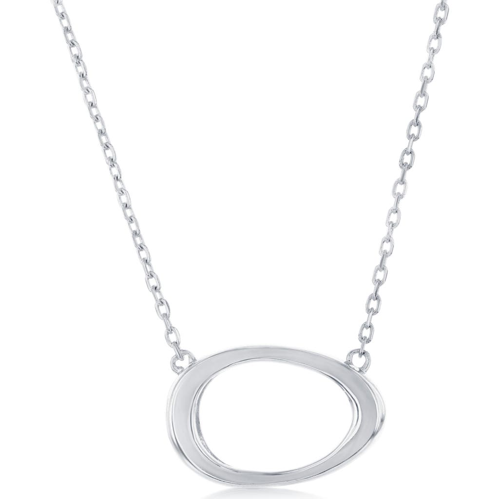 Simona Open Oval Pendant Necklace