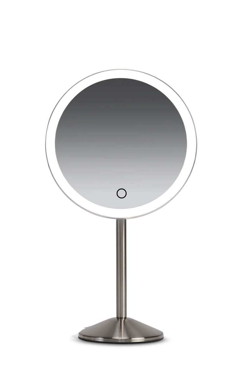 Ilios Lighting Modern Portable Rechargeable Magnetic 1x Magnication Table Mirror, Main, color, Silver