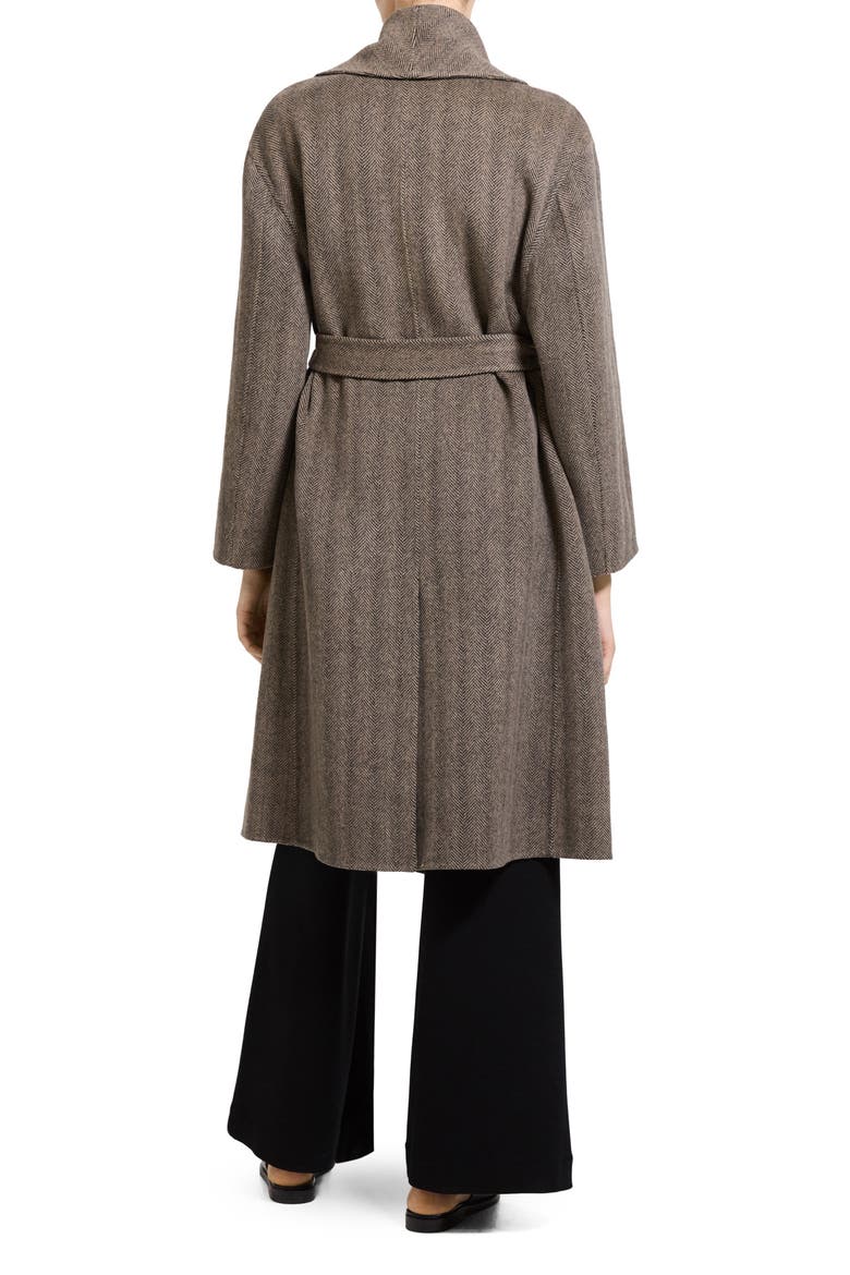 Shawl Collar Wool and Recycled Cashmere Coat, Alternate, color, MOCHA MULTI - 2W7