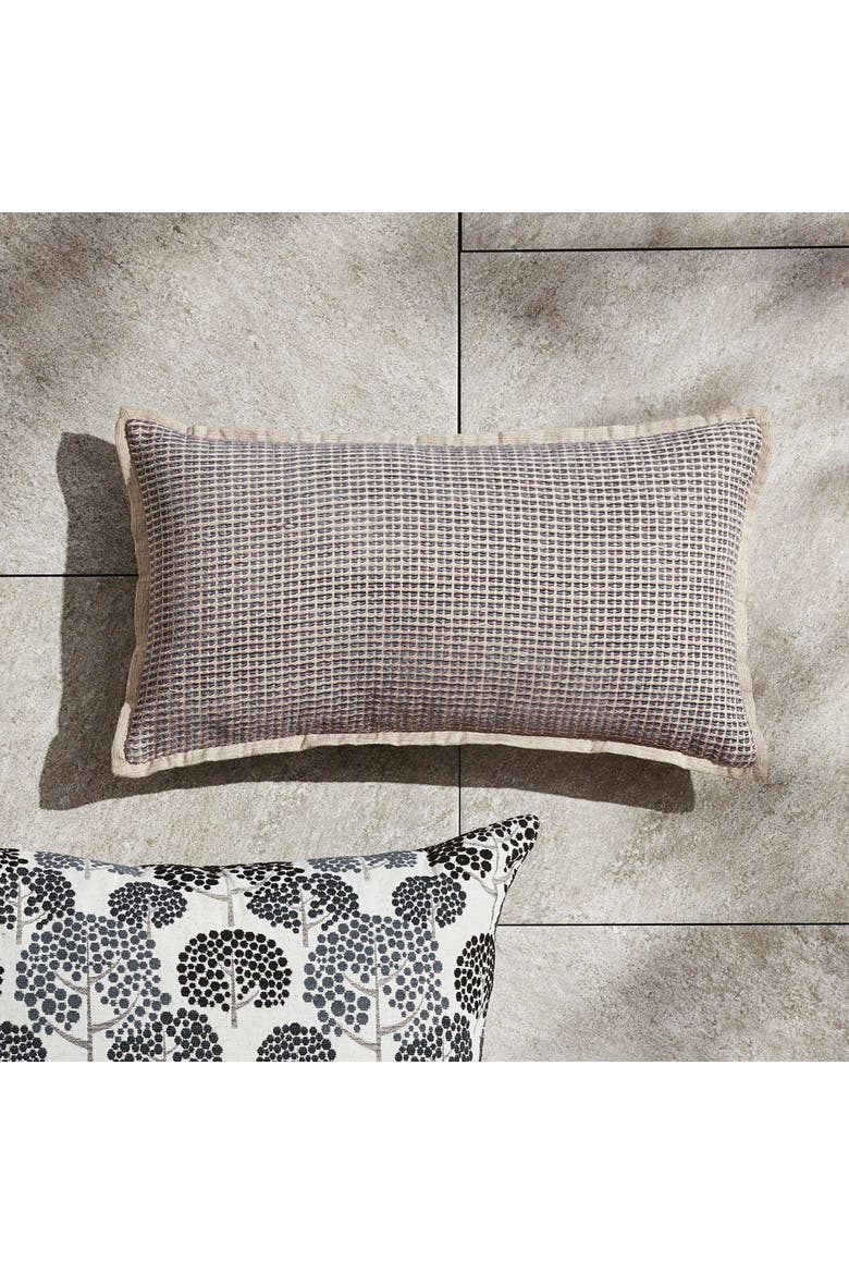 Sasha Jacquard Handwoven Indoor/Outdoor Lumbar Pillow 12" x 22", Alternate, color, Gray