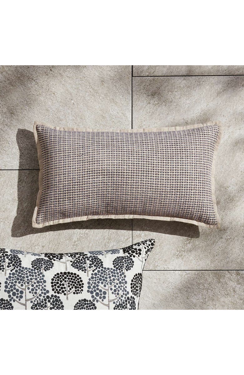 Napa Home & Garden Sasha Jacquard Handwoven Indoor/Outdoor Lumbar Pillow 12" x 22", Alternate, color, Gray
