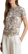 Lauren Ralph Lauren Paisley Short Sleeve Sweater