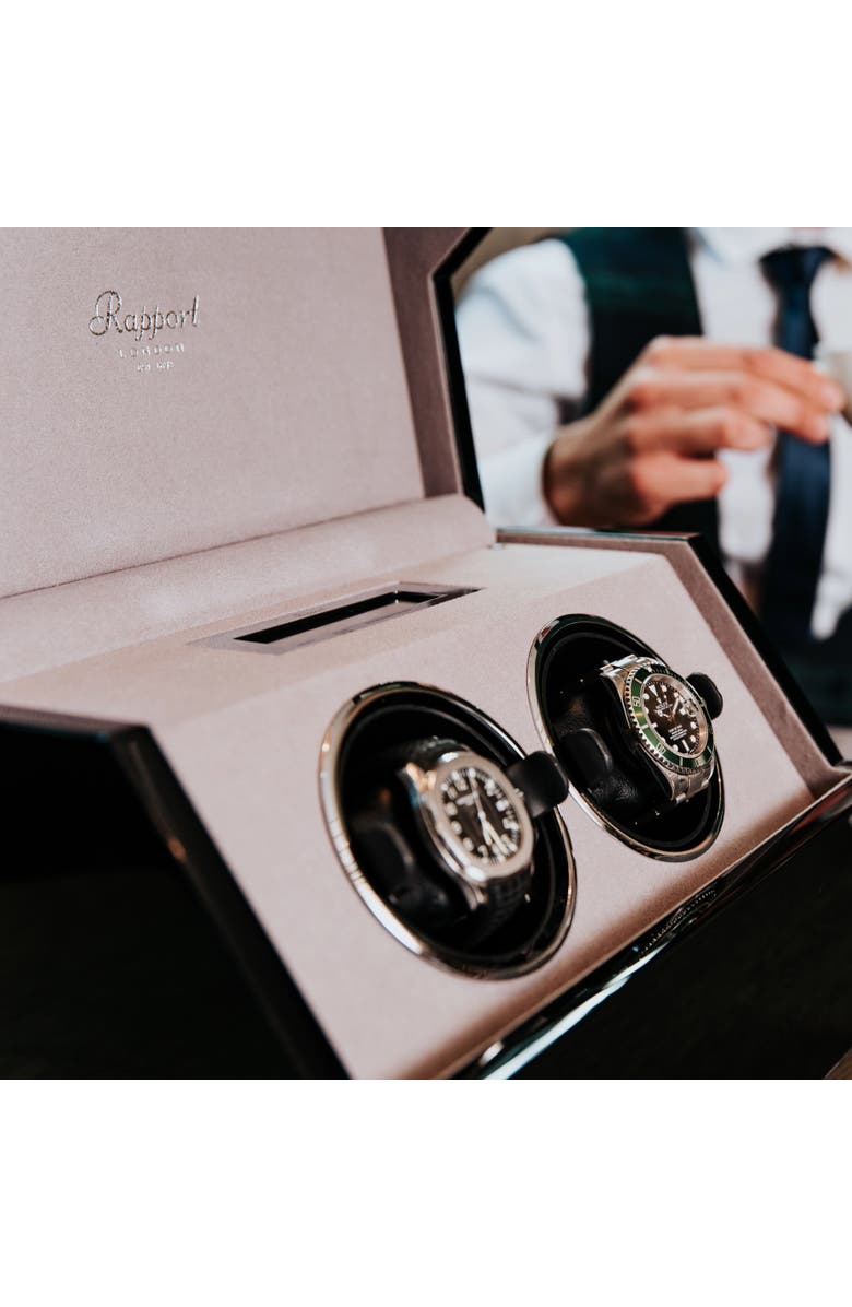 Rapport London PERPETUA DUO WATCH WINDER, Alternate, color, Ebony