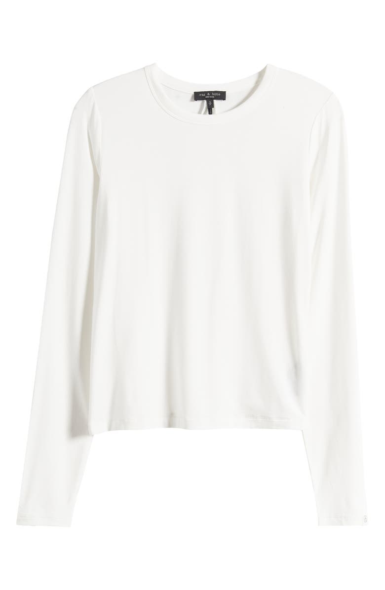 rag & bone ICONS Luca Slim Fit Long Sleeve Top, Alternate, color, Wht