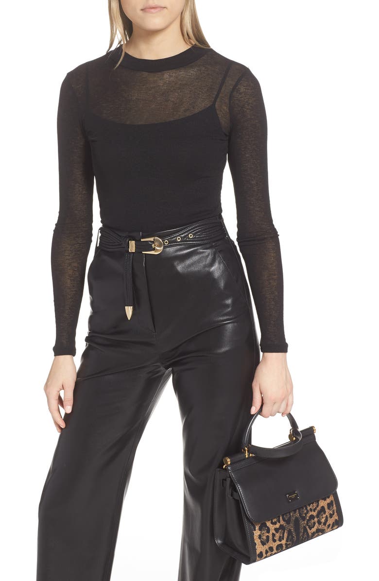 Dolce&Gabbana Sicily 58 Leopard Pattern & Leather Satchel, Alternate, color,