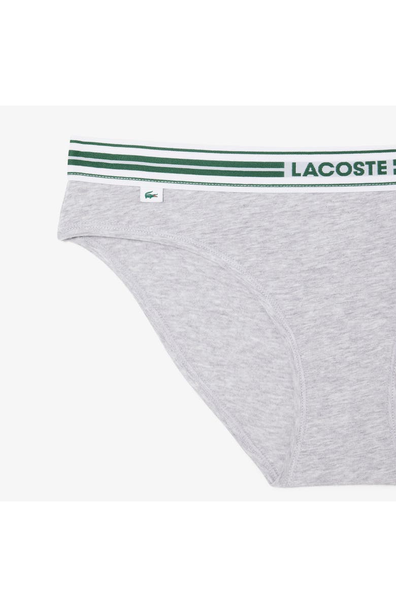 Lacoste Stretch Cotton Bikini Briefs, Alternate, color, Silver Chine