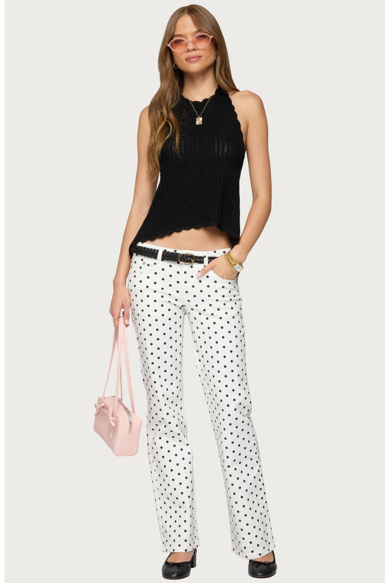 Romily Polka Dot Low Rise Jeans, Alternate, color, WHITE
