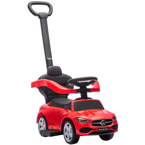 Mercedes-Benz C-Class 2-in-1 Ride-On Push Car, Red