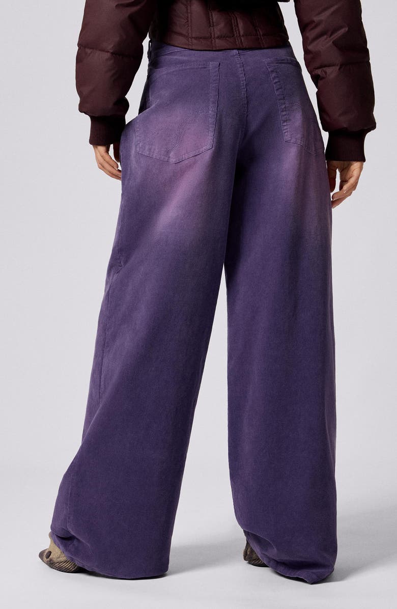 Desigual Stretch Cotton Corduroy Wide Leg Pants, Alternate, color, Purple
