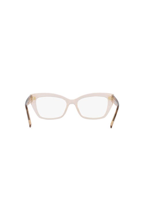Saint Laurent 53mm Rectangle Optical Glasses In Gold