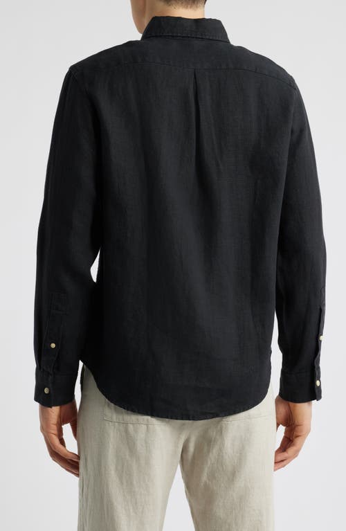 Alex Crane Playa Linen Button-down Shirt In Night