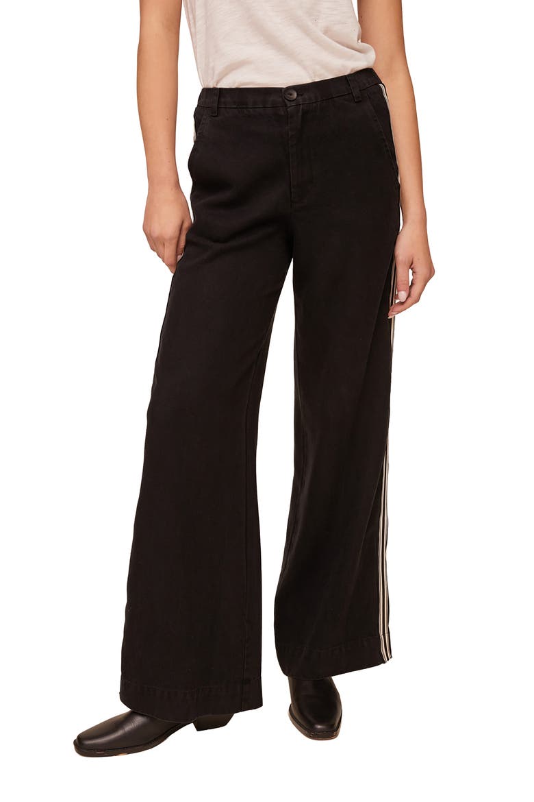 Side Stripe Flare Leg Jeans, Main, color, VINTAGE BLACK