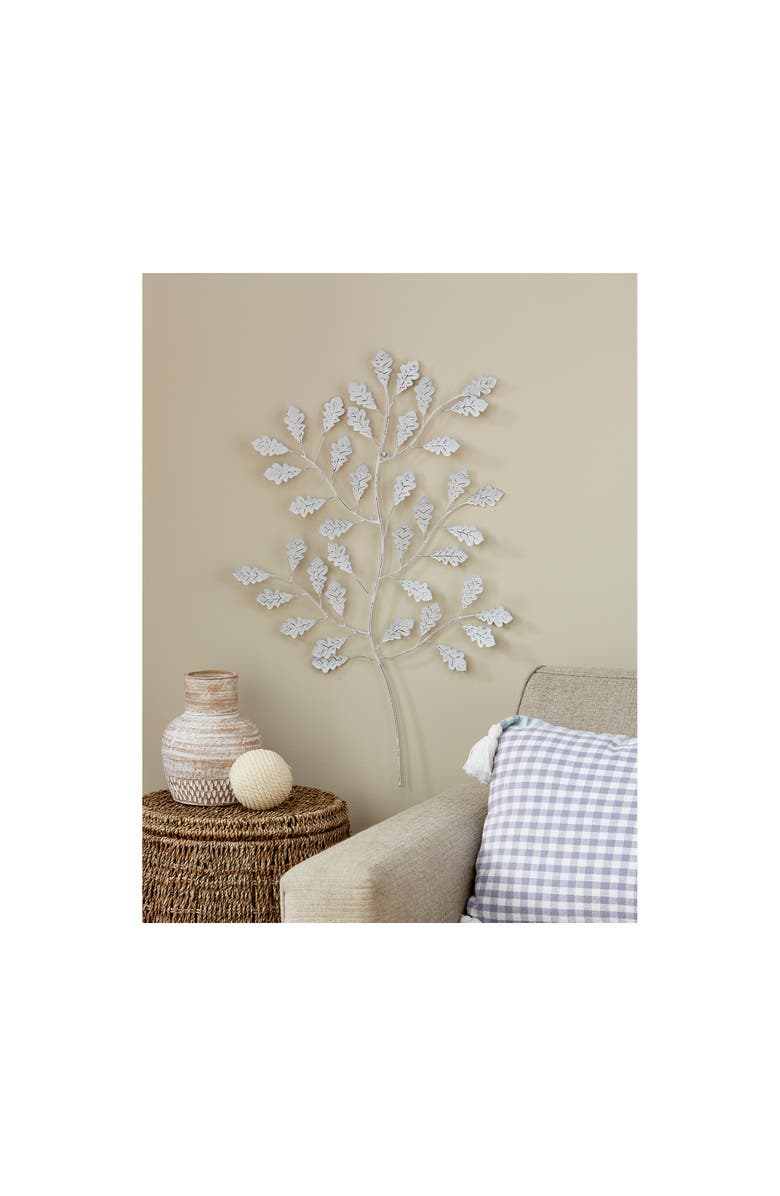 tag Antique White Foliage Wall Art Decorative Iron Sculpture, Alternate, color, Off-White