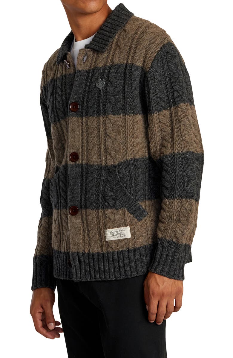 RVCA Chef's Kiss Stripe Lambswool Blend Cardigan, Alternate, color,