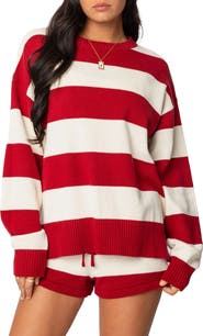 EDIKTED Riley Stripe Oversize Sweater