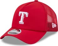 New Era Men's New Era Red Texas Rangers 2026 Batting Practice Apex 9FORTY Adjustable Trucker Hat
