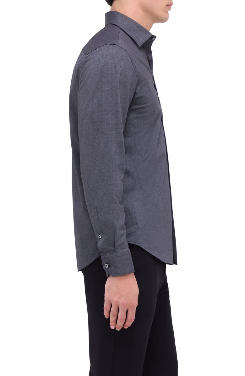 Bugatchi Jimmy OoohCotton<sup>®</sup> Herringbone Button-Up Shirt, Alternate, color,