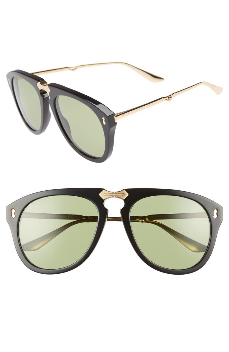 Gucci 56mm Aviator Sunglasses, Main, color,