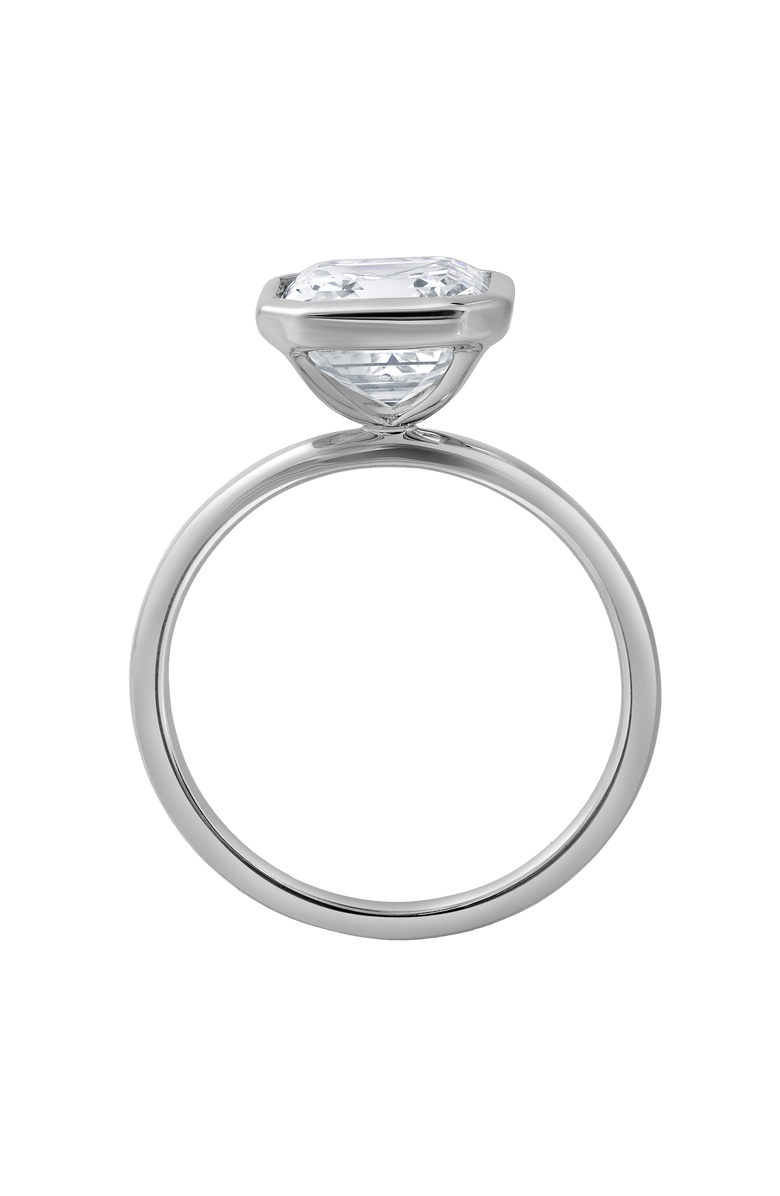 LuvMyJewelry Adele 3 Ct Asscher Lab Grown Diamond Bezel Engagement Ring, Alternate, color, 14K White Gold