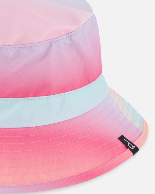 Deux Par Deux Baby Girl's Printed Beach Sun Hat Pink, Orange, And Turquoise In Pink, Orange, And Turquoise