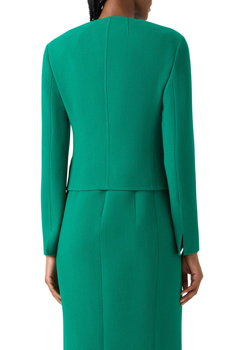 Hemilio Polygon Virgin Wool Crepe Jacket, Alternate, color, TOURMALINE