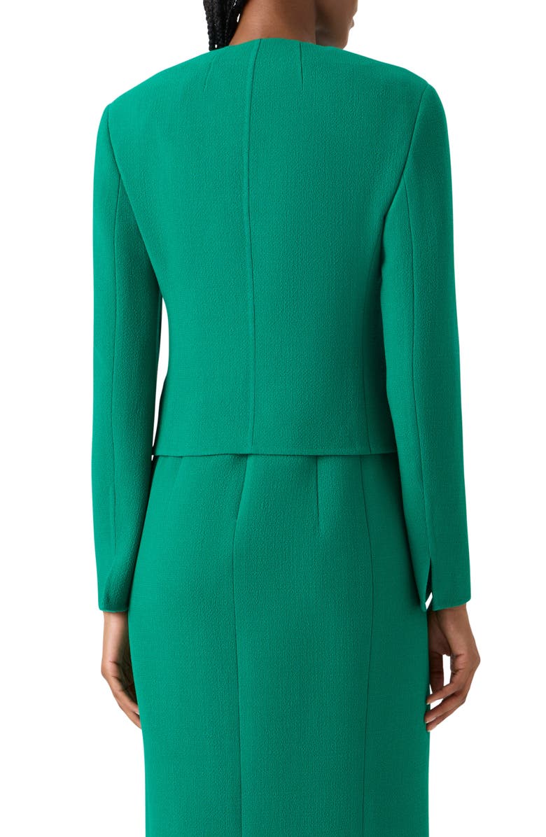 Akris Hemilio Polygon Virgin Wool Crepe Jacket, Alternate, color, Tourmaline