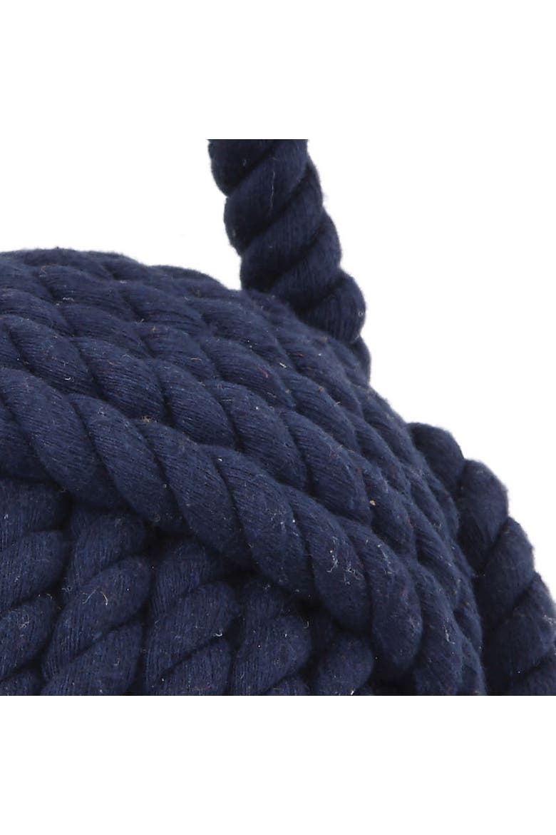 Nautical Rope Knot Decorative Cotton Door Stop, Navy Blue, Alternate, color, Blue