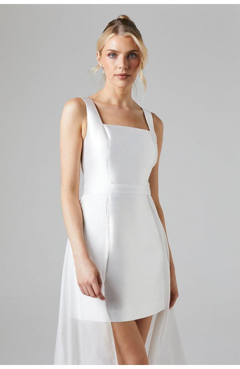 Coast Twill Mini Wedding Dress, Alternate, color, Ivory
