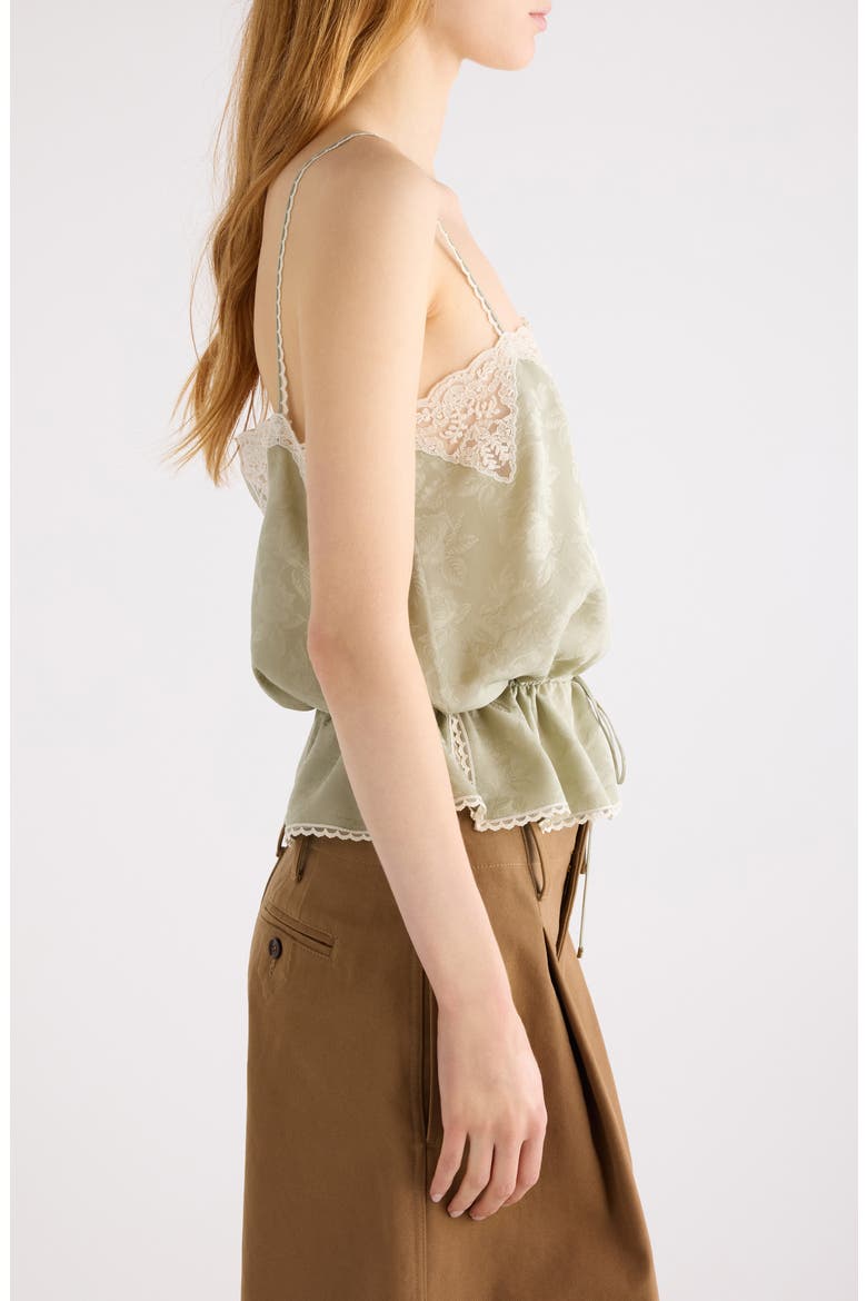 Rose Jacquard Organic Silk Camisole, Alternate, color, CLEAR GREEN