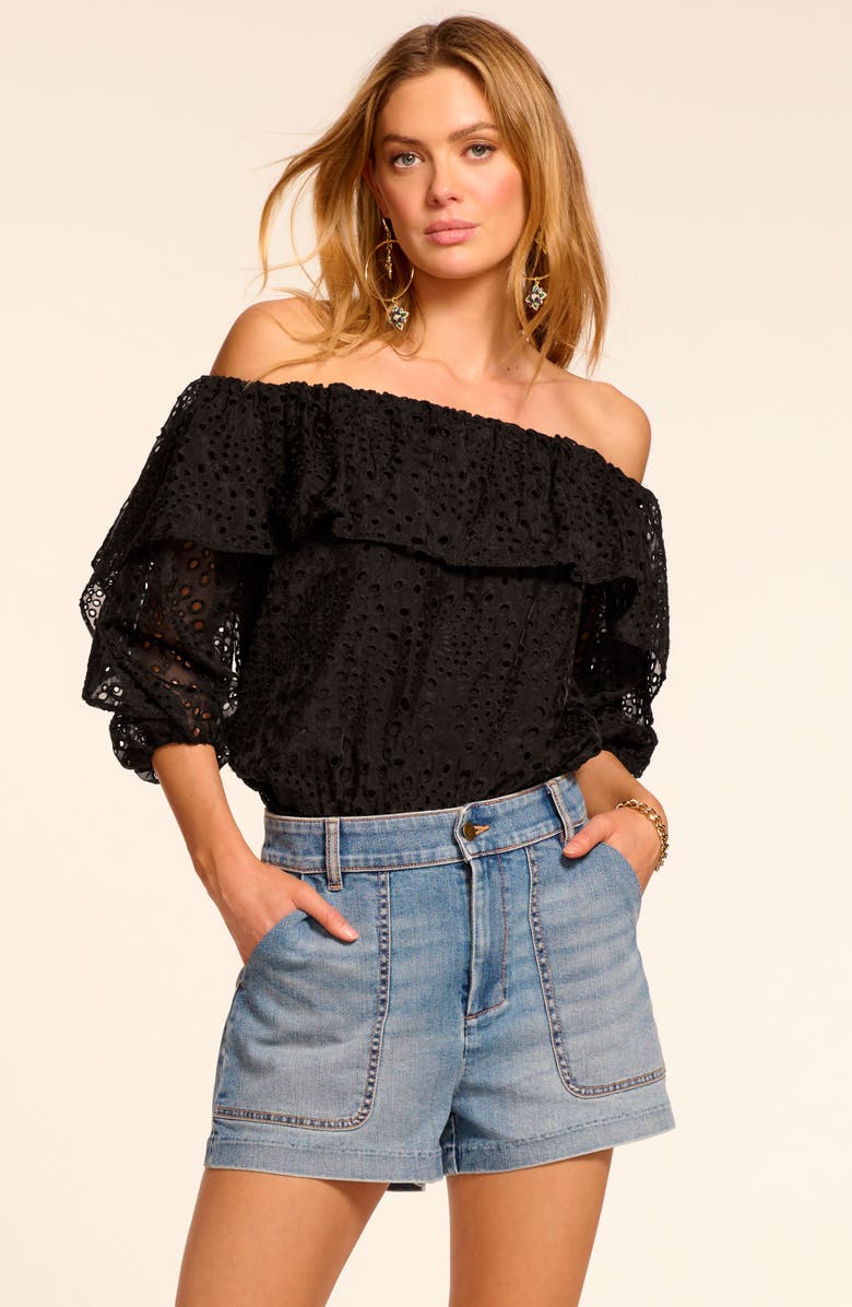 Ramy Brook Hilary Denim Shorts, Alternate, color, Light Wash