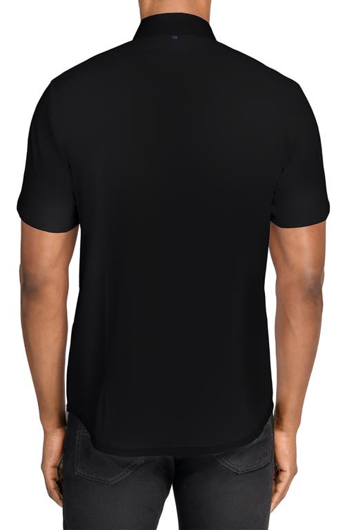 Wrk W.r.k Hudson Reworked Slim Fit Short Sleeve Button-down Shirt In Black