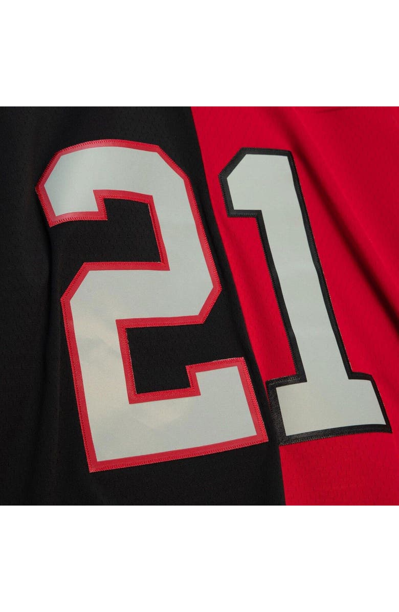 Mitchell & Ness Men's Mitchell & Ness Deion Sanders Black/Red Atlanta Falcons Big & Tall Split Legacy Retired Player Replica Jersey, Alternate, color,