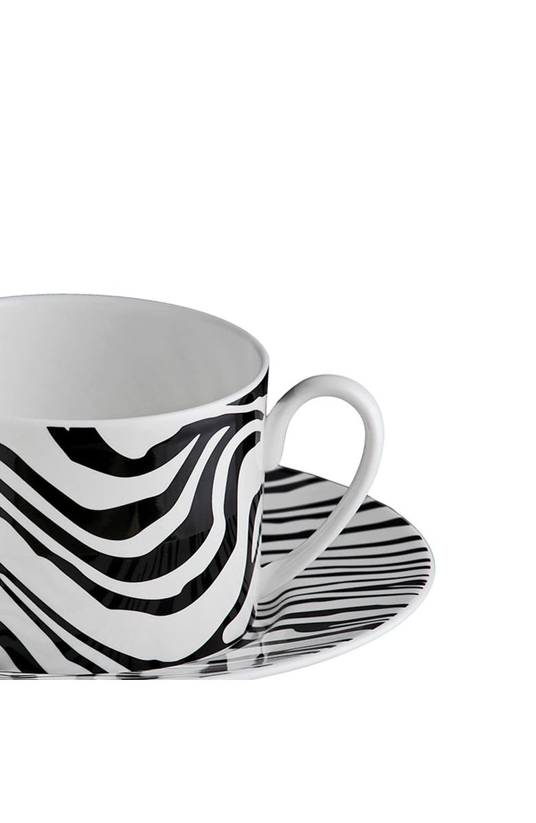 CAVALLI Tea Cup & Saucer with Luxury Box, Alternate, color, Zebrage