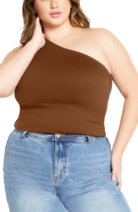 Swept Away One-Shoulder Top (Plus)