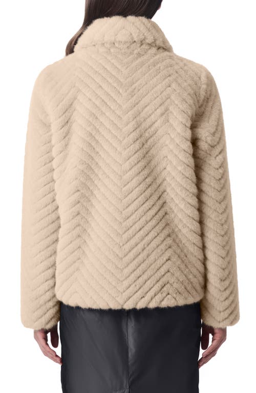 BERNARDO BERNARDO CHEVRON QUILTED FAUX FUR JACKET