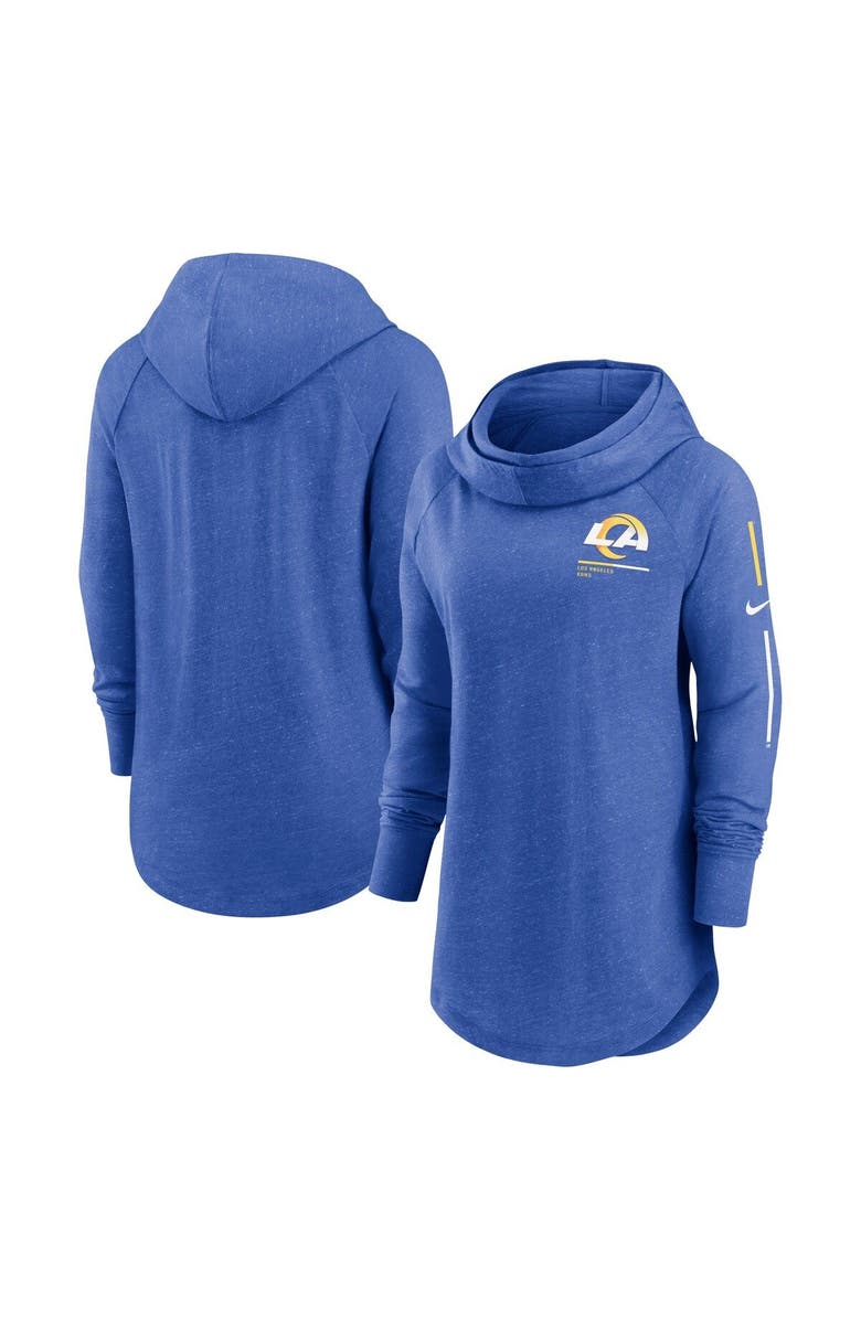 Nike Women's Nike Royal Los Angeles Rams Minimal Statement Lightweight Raglan Funnel Neck Pullover Hoodie, Main, color, Royal