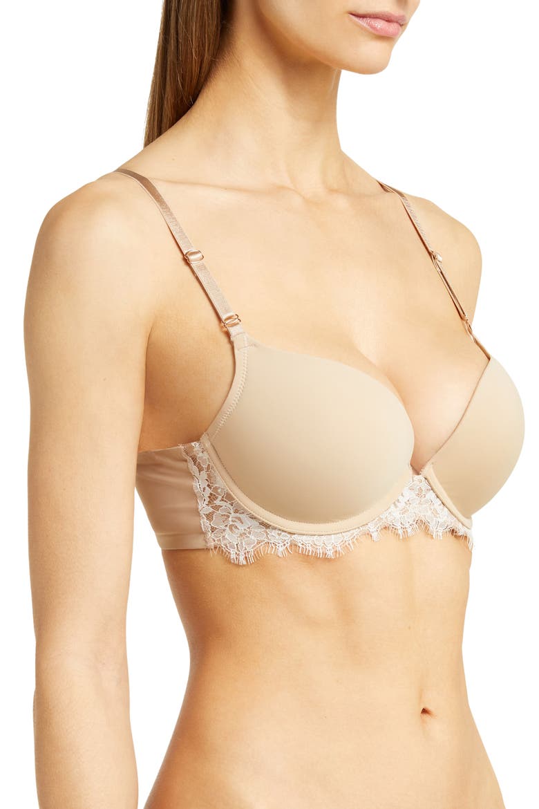 Entice Lace Push-Up Bra, Alternate, color, NYLON/ WHTE