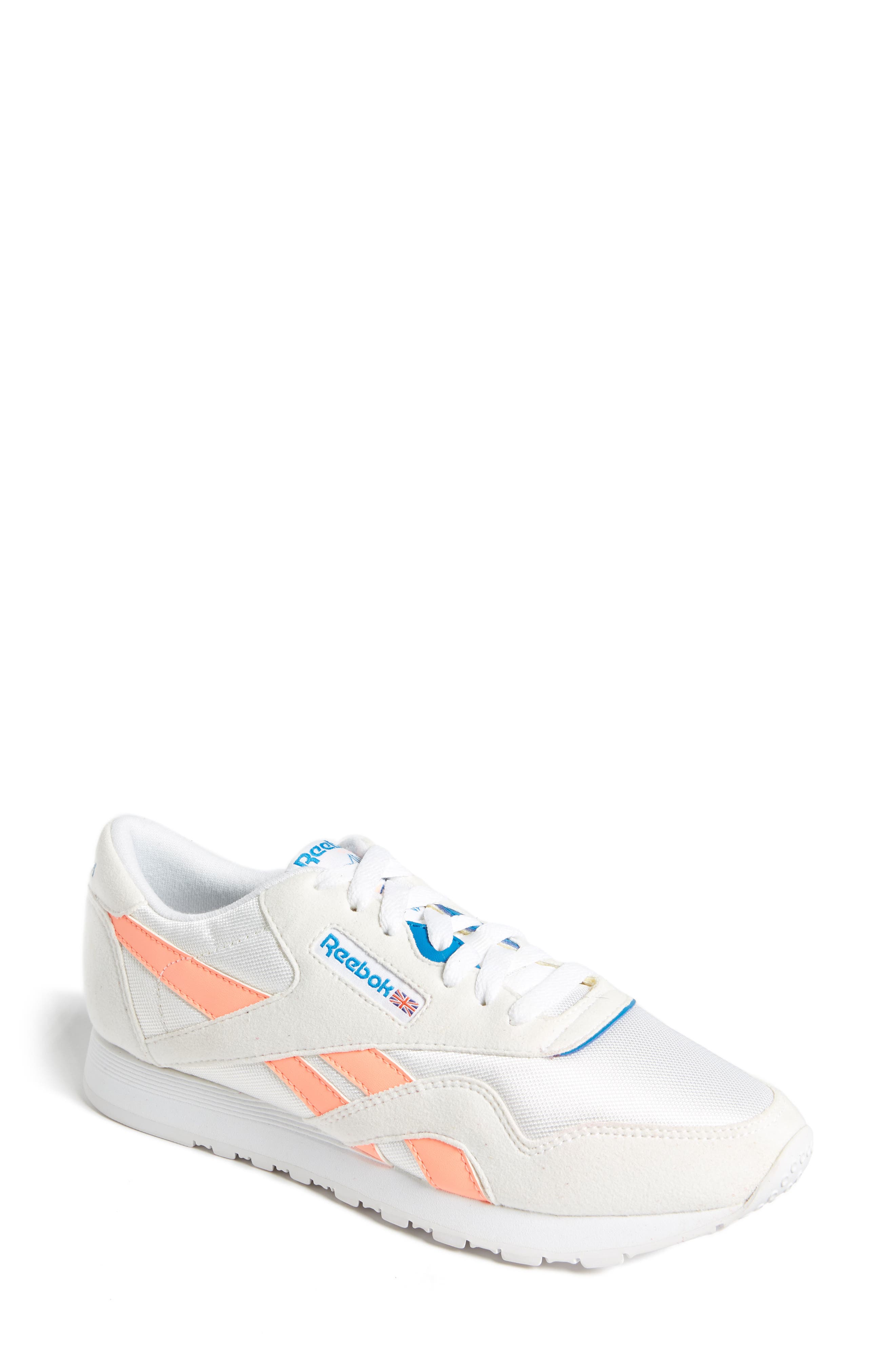 Classic Nylon TXT Sneaker, Main, color, WHITE/ DIGITAL PINK/ BLUE