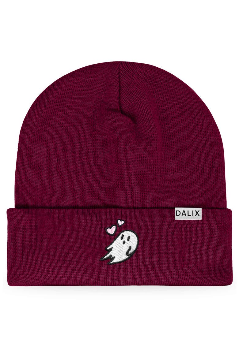 Heartly Ghost Beanie, Main, color, Maroon