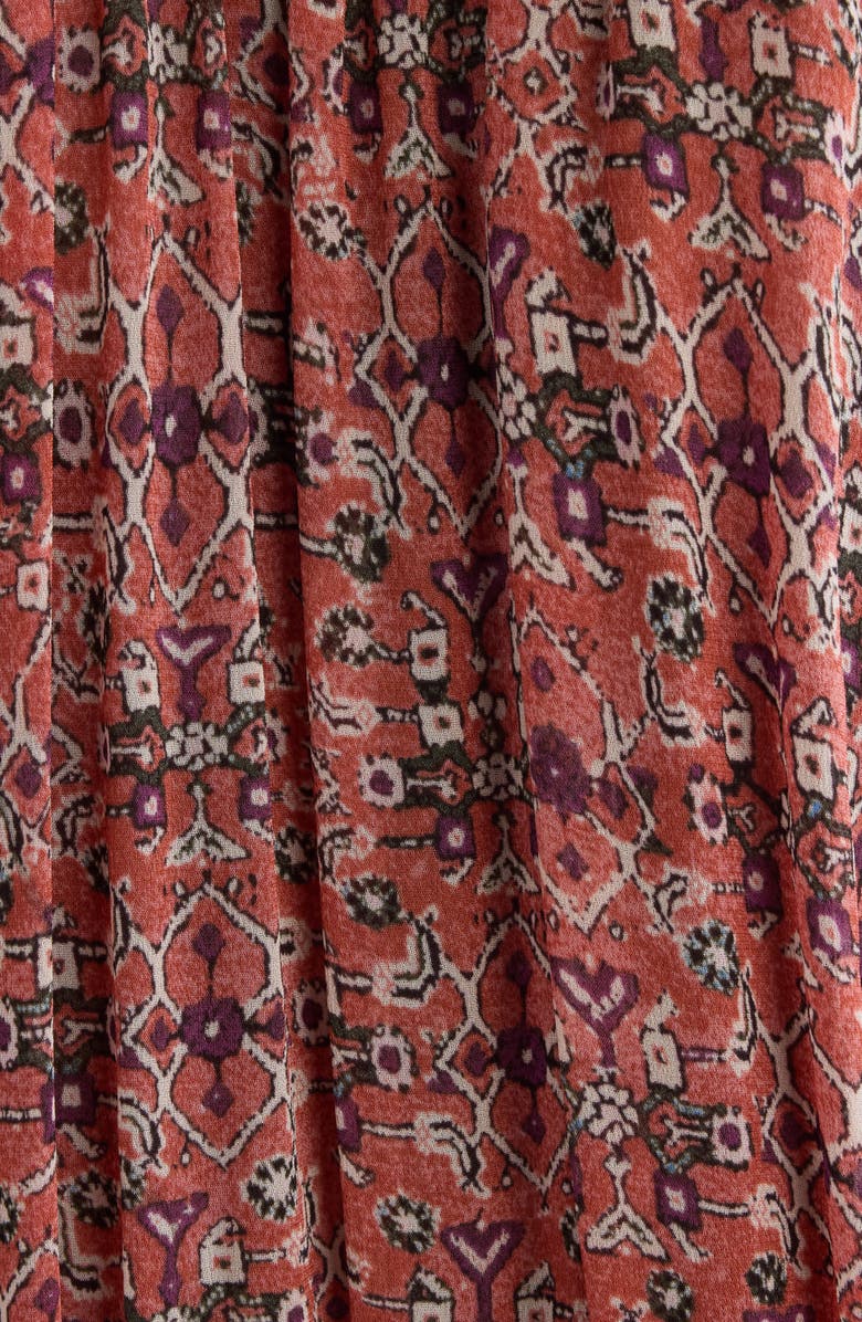 Isabel Marant Étoile Bess Print Long Sleeve Georgette Minidress, Alternate, color, Rust