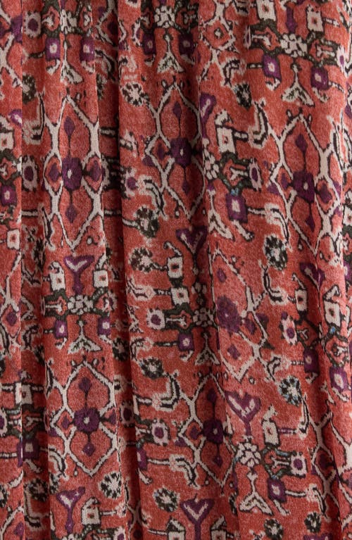 Isabel Marant Étoile Bess Print Long Sleeve Georgette Minidress In Brown