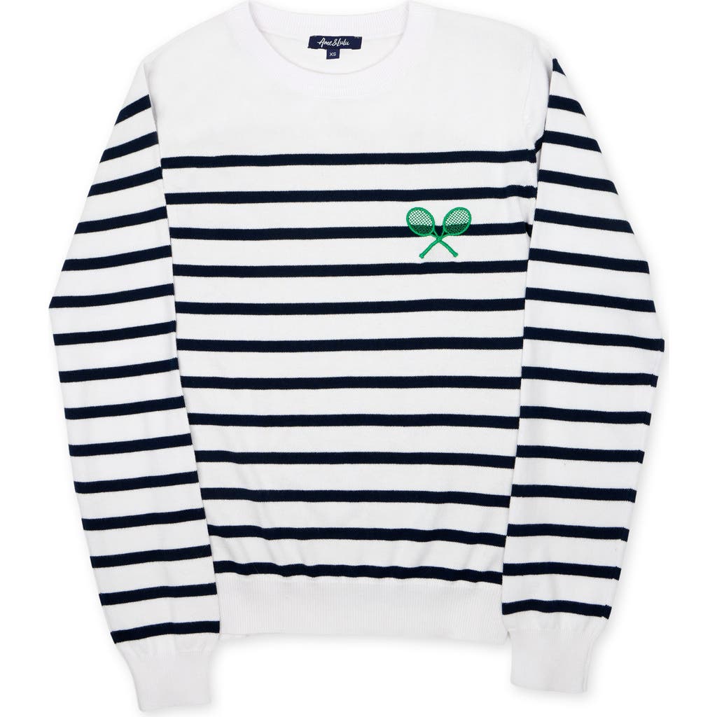 Ame & Lulu Club Sport Sweater in Navy Rally Stripes  product