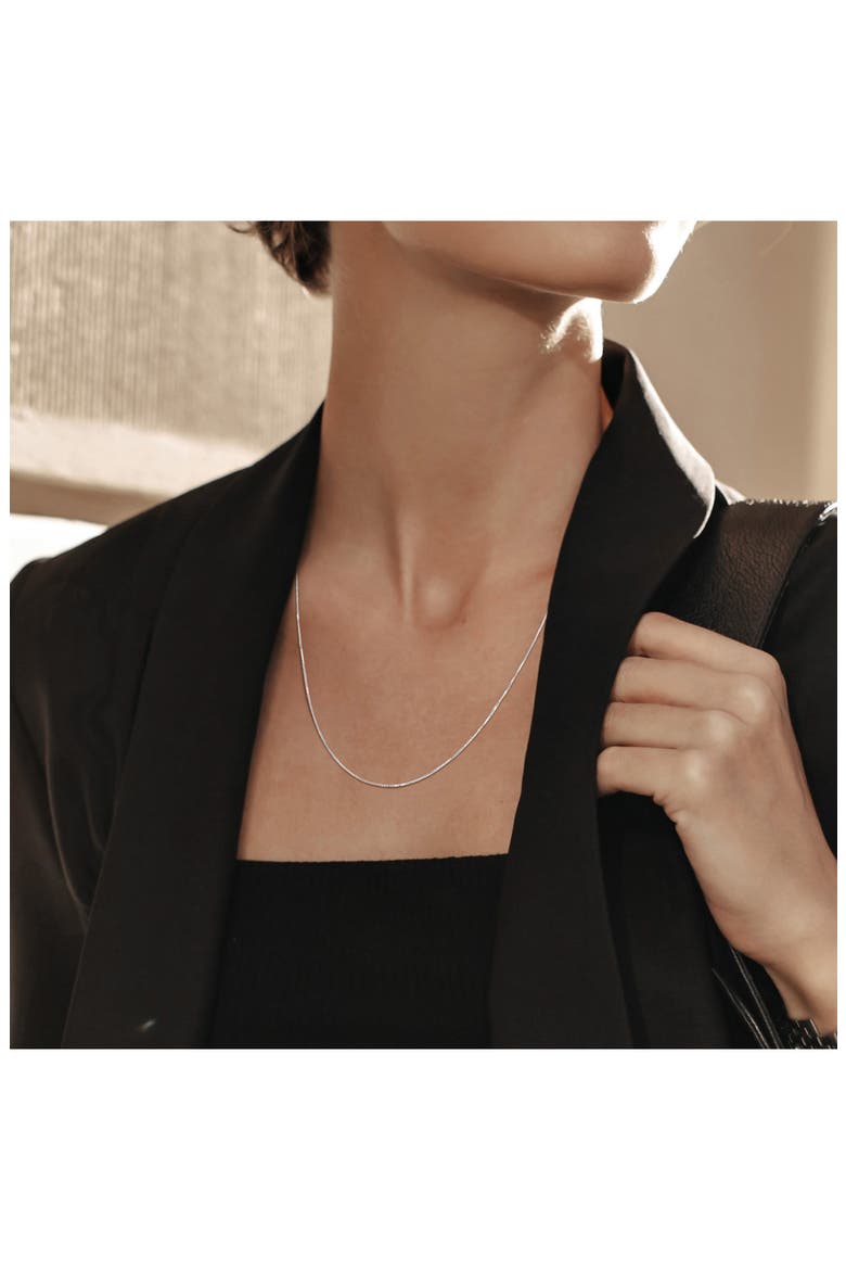 Box Link Chain Necklace, 0.65mm, Alternate, color, SILVER