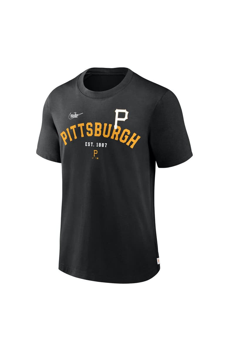 Nike Men's Nike Black Pittsburgh Pirates Cooperstown Collection Rewind Slogan T-Shirt, Alternate, color, Black