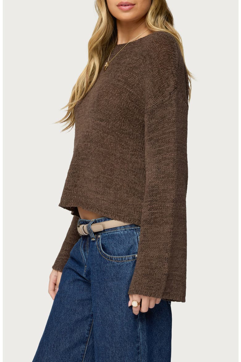 Relaxed Lightweight Sweater, Alternate, color, BROWN