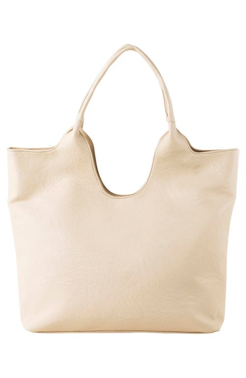 Urban Originals The Royale Vegan Leather Tote In Cream