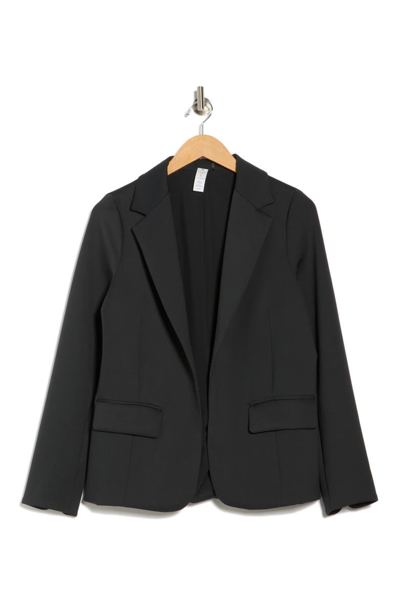 Powermove Notch Lapel Scuba Knit Blazer, Alternate, color, BLACK