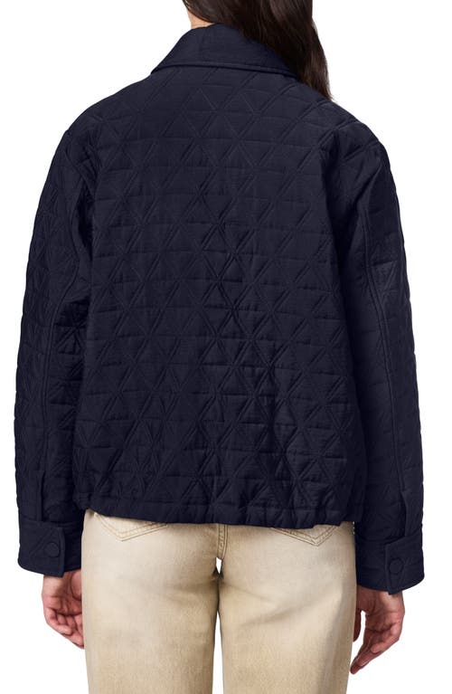 Bernardo Textured Quilted Snap-up Jacket In Navy